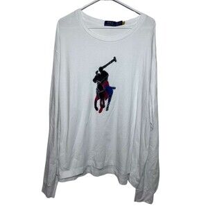 Polo Ralph Lauren Tartan Big Pony Shirt Men's 2XLT White Long Sleeve